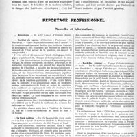 1375 - Page 1158 - Partie professionnelle. Comptes rendus, documents, pièces officielles. Hygiène publique. Les maladies contagieuses. Désinfection et prophylaxie, Dr. J. Dargelos. (Fin) / Reportage professionnel. Nouvelles et Informations. Nécrologie [Dr. Lerat] / Institut du cancer / Le Nord médical / Nord-Sud italien