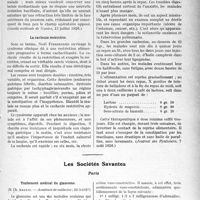 1418 - Page 1193 - Partie scientifique. L’Actualité Scientifique. La Presse. La hernie médiastine [(Gazette médicale de Nantes, 15 juillet 1926)] / La cachexie restrictive [(Journal des Praticiens, 7 août 1926)] / Les Sociétés Savantes. Paris. Traitement médical du glaucome, (Académie de médecine ; 22-3-1927)