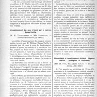 1419 - Page 1194 - Partie scientifique. L’Actualité Scientifique. Les Sociétés Savantes. Paris. Traitement médical du glaucome, (Académie de médecine ; 22-3-1927) / L’assainissement des eaux d’égout par le système Bunau-Varilla, (Académie de médecine ; 22-3-1927) / L’équilibre acide-base et les cures d’eaux alcalines, (Académie de médecine ; 15-3-1927) / Hémorrhagie et ramollissement cérébral ; fréquence relative ; pathogénie et traitement, (Soc. méd. des hôp. ; 11-2-1927)