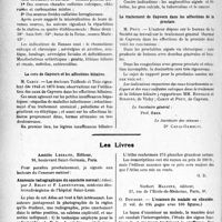 1427 - Page 1202 - Partie scientifique. L’Actualité Scientifique. Société d’hydrologie et de climatologie de Toulouse, (Session générale du 27 mars 1927). Les colites amibiennes, leurs indications et leur traitement à Châtelguyon / Composition, Indications et contre-indications des sources froides de Rennes-les-Bains / La cure de Capvern et les affections biliaires / Le traitement de Capvern dans les affections de la prostate / Les Livres. Anatomie radiographique du squelette normal (Atlas), par J. Belot et. F. Lepennetier, Amédée Legrand, Editeur, Paris / L’examen du malade en clientèle, O. Dousset, Norbert Maloine, éditeur, Paris, 6e