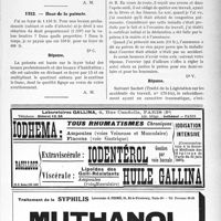 1512 - Page XXXIX-1277 - Correspondance. Fiscalité. Point de départ de la patente / Base de la patente / Accidents du Travail. Congestion causée par la pluie