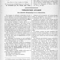 1559 - Page 1320 - Partie scientifique. L'actualité scientifique. Les livres qui viennent de paraître... / Thérapeutique appliquée. Une nouvelle thérapeutique de la tuberculose
