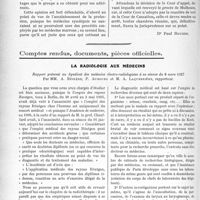 1569 - Page 1330 - Partie professionnelle. Travaux Originaux. Chronique syndicale. Un syndicat médical est-il libre de repousser une candidature ? / Comptes rendus, documents, pièces officielles [Dr. Paul Boudin]. La radiologie aux médecins