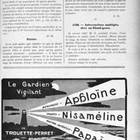 1584 - Page LIX-1345 - Correspondance. Application du Tarif Durafour-Fallières. « Pansements » de contusion / Interventions multiples chez un blessé grave