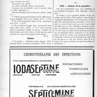 1585 - Page 1346-LX - Correspondance. Application du Tarif Durafour-Fallières. Interventions multiples chez un blessé grave / Suture de la paupière