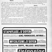 1586 - Page LXI-1347 - Correspondance. Application du Tarif Durafour-Fallières. Suture de la paupière / Ponction d’hygroma