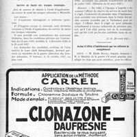 1601 - Page 1358-X - A Travers l’officiel. Asiles publics d’aliénés / Réponses des Ministres aux questions des Parlementaires / Service de Santé des troupes coloniales. Indemnité de première mise d’équipement pour l’accomplissement d’une période d’instruction / Achat d’effets d’habillement par les officiers de complément