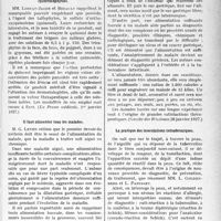 1626 - Page 1381 - Partie scientifique. L’Actualité Scientifique. La Presse. Un cas de méningite à mélitensis [(Maroc médical, 15 novembre1926)] / Sur l’emploi du quinosol dans la thérapeutique des épidermophyties [(La Presse médicale, 1er janvier 1927)] / Il faut alimenter tous les malades [(Gazette des Hôpitaux, 26 janvier 1927)] / La pratique des inoculations intradermiques [(Paris médical, 8 janvier 1927]