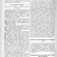 1629 - Page 1384 - Partie scientifique. L’Actualité Scientifique. Les sociétés savantes. Paris. Nourrisson asthmatique traité par les rayons U. V, Mort subite au cours du traitement, (Soc. de pédiatrie ; 21-l2-1926) / Sur l'acrodynie de l’enfance, (Société de pédiatrie, 21-12-1926) / Marseille. Comité médical des Bouches-du-Rhône. Quelques essais du vaccin de Vaudremer dans le traitement des tuberculoses chirurgicales / Quatorze cas d’empoisonnement par les champignons secs / La fragmentation du calcul comme cause de récidive après la pyélotomie