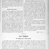 1632 - Page 1385 - Partie scientifique. L’Actualité Scientifique. Les sociétés savantes. Marseille. Comité médical des Bouches-du-Rhône. Sur un cas de sigmoïdite diverticulaire chronique / Pseudo-cancers utérins / Rectoscopie simplifiée avec un tube de cristal / Les Congrès. VIe Congrès de la Tuberculose. Les bases expérimentales des réactions d’allergie dans la tuberculose