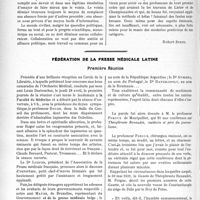 1641 - Page 1394 - Partie professionnelle. Travaux Originaux. Congrès internationaux [Robert Sorel] / Fédération de la presse médicale latine. Première Réunion [G. Duchesne]