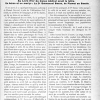 1680 - Page 1425 - Propos du jour. Au Livre d’Or du Corps médical avant la lettre. Un héros et un martyr : Le Dr. Emmanuel Basso, de Flumet en Savoie [J. Noir]