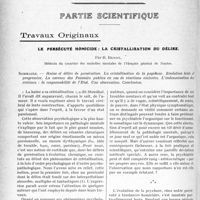 1681 - Page 1426 - Propos du jour. Au Livre d’Or du Corps médical avant la lettre. Un héros et un martyr : Le Dr. Emmanuel Basso, de Flumet en Savoie [J. Noir] / Partie scientifique. Travaux Originaux. Le persécuté homicide : la cristallisation du délire, par R. Benon
