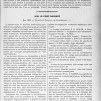 1692 - Page 1437 - Partie scientifique. Travaux Originaux. Clinique ophtalmologique, (Hôtel-dieu), M. le professeur F. Terrien. Traitement des métrites cervicales chroniques par la haute fréquence, par le Dr. Lorain / Sur le choc radiant, par MM. J. Risler et Foveau de Courmelles