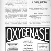 1747 - Page 1484-VIII - Dernières nouvelles. Sanatorium des étudiants / Institut international d’anthropologie / Finances Châtelguyonnaises / Algérie / Croisières du « Bruxelles médical » / A travers l'officiel. Assistance publique / Brevet d’infirmières