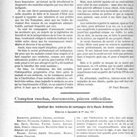 1789 - Page 1524 - Partie professionnelle. Travaux Originaux. Faut-il abolir le secret professionnel ? [Dr. Paul Boudin] / Comptes rendus, documents, pièces officielles. Syndicat des médecins de campagne de la Haute Ardèche