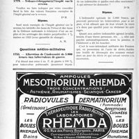 1799 - Page 1532-LIV - Correspondance. Fiscalité. Patente en cas d’association de médecins / Valeurs échappant à l’impôt sur le revenu / Questions médico-militaires. Allocation de l’indemnité de 5. 000 francs aux tuberculeux de guerre