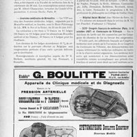 1811 - Page 1540-VIII - Dernières nouvelles. Centenaire de Vulpian / Journées médicales de Bruxelles / XXe V. E. M / Croisière de la « Caravane Universitaire. » / Hôpital Saint-Michel / XIXe Congrès français de médecine (Paris, 11-14 octobre 1927) et Centenaire de Villemin