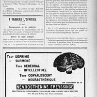 1812 - Page IX-1541 - Dernières nouvelles. XIXe Congrès français de médecine (Paris, 11-14 octobre 1927) et Centenaire de Villemin / Office thermal et climatique français / Naissance / A travers l’officiel. Enseignement de la médecine / Service de santé militaire