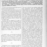 1816 - Page 1545 - Propos du jour. Un coup d’oeil sur les dernières manifestations professionnelles. Au Syndicat des médecins de la Seine. — La soirée au profit de la société de secours mutuels et de retraites des femmes et des enfants des médecins. — A la Conférence des secrétaires des Commissions départementales de surveillance et de contrôle des soins gratuits aux mutilés. — A l’Association générale des médecins de France. — A la Maison du Médecin. — Hommage à Anzin au Dr. Georges Quivy, ancien secrétaire général de l'Union des syndicats médicaux de France [J. Noir]