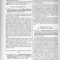 1841 - Page 1570 - Partie scientifique. L'Actualité Scientifique. Les Livres. Dermatologie, par Dr. J. Gaté, G. Doin et Cie, éditeurs, Paris / Le système veineux normal et pathologique. Guide des malades et des prédisposés, par Dr. Hugel et Delater, G. Doin et Cie, éditeurs, Paris, 1926 / Nouvelles études cliniques et radiologiques sur la tuberculose et les maladies de l’appareil respiratoire, par Prof. Emile Sergent, M. Maloine, éditeur, Paris, 1926 / Le guide pratique de la mère. Les deux premières années de l’enfant. Notions élémentaires de puériculture, par P. Rudaux, Librairie Masson et Cie