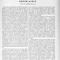 1850 - Page 1577 - Partie professionnelle. Travaux Originaux. Association générale des médecins de France. Banquet du 15 Mai / L’A. P. I. M. au B. I. T, par le Dr. Fernand Decourt