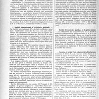1863 - Page 1590 - Partie professionnelle. Reportage professionnel. Nouvelles et Informations. XIIe Congrès de médecine légale de langue française / Société internationale d’hydrologie médicale / Société de médecine publique et de génie sanitaire / Chemins de fer de Paris à Lyon et à la Méditerranée