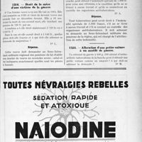 1872 - Page LXIII-1599 - Correspondance. Questions médico-militaires. Indemnité de premier équipement / Droit de la mère d’une victime de la guerre / Obtention de l’indemnité spéciale par un tuberculeux de guerre / Allocation d’une petite voiture à un mutilé de guerre
