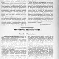 1934 - Page 1655 - Questionnaire. Comptes rendus, documents, pièces officielles [Dr. P. Noury]. Les journées médicales de la faculté de médecine de nancy, (3e Journée médicale ; 15 mai 1927) / Reportage professionnel. Nouvelles et Informations. Clinique oto-rhino-laryngologique