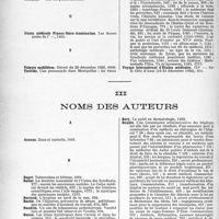2077 - Page 1786 - Table des matières contenues dans le «concours médical». Année 1927. Partie Professionnelle / Noms des auteurs