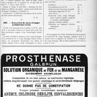 2086 - Page XLIX-1795 - Correspondance. Application du Tarif Durafour-Fallières. Luxation de l’épaule. Réduction nocturne / Extraction de corps étranger profond sous écran