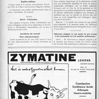 2163 - Page 1866-X - A travers l'officiel. Pensions militaires / Enseignement de la médecine / Hygiène publique / Brevet d’infirmières / Accidents du travail / Réponses des Ministres aux questions des Parlementaires. Droits des herboristes / Déduction intégrale en une année du prix d’achat d’une automobile ou d’un mobilier professionnel