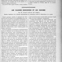 2176 - Page 1879 - Partie scientifique. Travaux Originaux. Les convulsions, par R. Turquety / Les glandes endocrines et les cancers, par M. Joseph Leriche