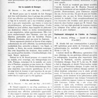 2185 - Page 1888 - Partie scientifique. L'actualité Scientifique. Les Sociétés Savantes. Paris. Les centenaires de Pinel et de Vulpian, (Académie de médecine ; 31-5-1927) / Sur la maladie de Buerger, (Soc. méd. des hôp. ; 23-3-1927) / L’otite des nourrissons, (Soc. méd. des hôp. ; 25-3-1927) / Traitement chirurgical de l’ulcère de l’estomac, (Société de chirurgie ; 27-4-1927)