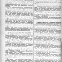 2203 - Page 1906 - Partie professionnelle. Reportage professionnel. Nouvelles et Informations. La visite à Vichy des adhérents aux Journées médicales thermales de Clermont-Ferrand et de la clinique médicale de l’hôpital Saint-Antoine / VIe Congrès roumain d’oto-rhino-laryngologie / Exposition internationale des stations hydrominérales, climatiques et marines / Laboratoire d’anatomie chirurgicale et de chirurgie expérimentale / Fédération internationale des organisations d’Eugénique / Chemins de fer de Paris à Lyon et à la Méditerranée