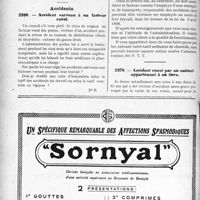 2205 - Page 1908-XLVIII - Droit médico-professionnel. le secret professionnel dans l’assistance médicale gratuite. Doit-on indiquer un diagnostic imprécis ? / Correspondance. Accidents. Accident survenu à un facteur rural / Accident causé par un animal appartenant à un tiers