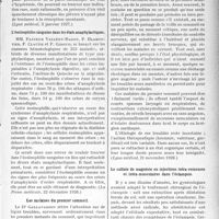 2238 - Page 1941 - Partie scientifique. L’Actualité Scientifique. La Presse. Hypertension céphalo-rachidienne dans les contusions du crâne [(Journ. de méd. et de chirurgie pratiques, 25 novembre 1926)] [(Lyon médical, 2 janvier 1927)] / L’éosinophilie sanguine dans les états anaphylactiques [(La Presse médicale, 22 décembre 1926)] / Les malaises du premier sommeil [(Lyon médical, 21 novembre 1926)] / Le sulfate de magnésie en injections intra-veineuses et intra-musculaires dans l’éclampsie [(Bruxelles médical, 12 décembre 1926)]