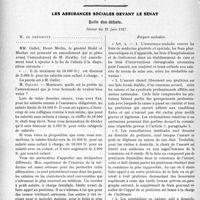 2249 - Page 1952 - Partie professionnelle. Travaux Originaux. Un hôpital est-il en Droit de se refuser à hospitaliser un blessé du travail ? [Dr. Paul Boudin] / Les assurances sociales devant le Sénat. Suite des débats, Séance du 21 juin 1927