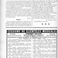 2271 - Page 1974-LVI - Correspondance. Application du Tarif Durafour-Fallières. Rayons ultra-violets / Ne pas confondre le tarif des accidents du travail avec celui des blessés de guerre / Anthologie médicale. Rose cultivée