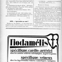 2321 - Page 2044-XLVIII - Correspondance. Application du tarif Maginot-Marin. Transfusion du sang / Spécialiste ou non ?