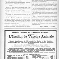 2333 - Page 2056-X - A travers l'officiel. Concours pour une place de chef de clinique à l’hospice national des Quinze-Vingts / Concours pour l’emploi d’aide de clinique à l’hospice national des Quinze-Vingts