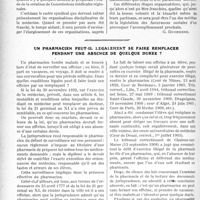 2353 - Page 2076 - Partie professionnelle. Travaux Originaux. A propos de l’ordre des médecins / Un pharmacien peut-il légalement se faire remplacer pendant une absence de quelque durée ? [Dr. Paul Boudin]