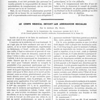 2355 - Page 2078 - Partie professionnelle. Travaux Originaux. Un pharmacien peut-il légalement se faire remplacer pendant une absence de quelque durée ? [Dr. Paul Boudin] / Le corps médical devant les assurances sociales, par le docteur Ph. Kopp