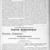 2386 - Page 2109 - Propos du jour. L’activité de l’Association des médecins polonais en 1926 / Partie scientifique. Travaux Originaux. Pratique obstétricale. Les hémorragies de la délivrance. — L’anesthésie obstétricale, par le Dr. H. Vignes [Henri Vignes]