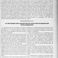 2392 - Page 2115 - Partie scientifique. Travaux Originaux. Clinique chirurgicale. Ulcère de la petite courbure et estomac biloculaire ; Ostéosarcome périostique de l’extrémité inférieure du fémur, d’après une leçon du professeur Hartmann / Le traitement des varices par les injections sclérosantes intravariqueuses