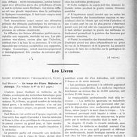 2404 - Page 2127 - Partie scientifique. L’Actualité Scientifique. Les Congrès. IVe Congrès international de médecine et de pharmacie militaires (suite), Varsovie, 30 mai, 4 juin 1927. 2e rapport : Séquelles chirurgicales proprement dites des traumatismes crâniens et leur traitement. Professeur R. Weclowski / Les Livres. Au temps des Césars. Médecine et chirurgie, par Paul Moinet