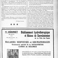 2422 - Page XLVII-2145 - Médecine légale. Les mutilés du Poumon / Jurisprudence. Accidents du travail. —- Hôspitalisation dans une maison de santé