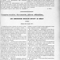 2474 - Page 2197 - Partie professionnelle. Travaux Originaux. Variétés biologiques. Le venin des murènes, des poissons et des animaux des mers, par le Dr. Louis Roule [J. Noir] / Comptes rendus, documents, pièces officielles. Les assurances sociales devant le sénat, (Suite), Séance du 23 juin 1927