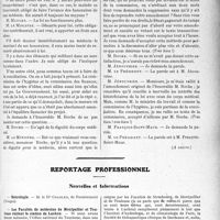 2478 - Page 2201 - Partie professionnelle. Comptes rendus, documents, pièces officielles. Les assurances sociales devant le sénat, (Suite), Séance du 23 juin 1927 / Reportage professionnel. Nouvelles et Informations. Nécrologie [Docteur Charles] / Les Facultés de médecine de Montpellier et Toulouse visitent la station de Luchon