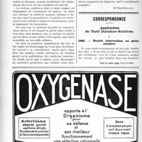 2499 - Page 2222-XII - Jurisprudence. Accidents du travail [Dr. Paul Boudin] / Correspondance. Application du Tarif Durafour-Fallières. Double intervention an même membre
